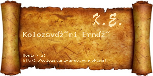 Kolozsvári Ernő névjegykártya